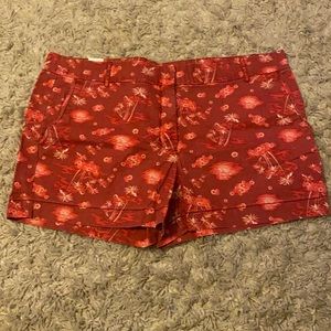 Joe Fresh Red Pattern Shorts Sz 16